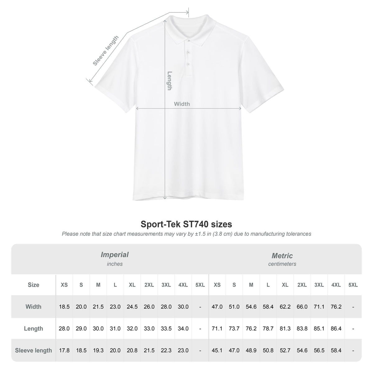 Men's White Polo Shirt with Distressed Wolf Crest - Performance UV Golf Polo